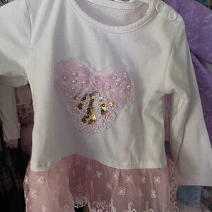 Adorable White and Pink Lace Dress